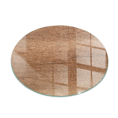 Ronde verre sous poêle à bois Motif bois naturel