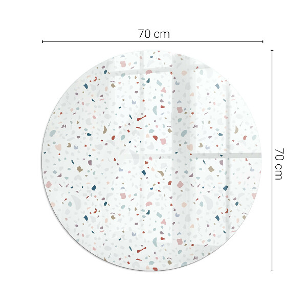 Ronde verre sous poêle à bois Motif avec de petites formes
