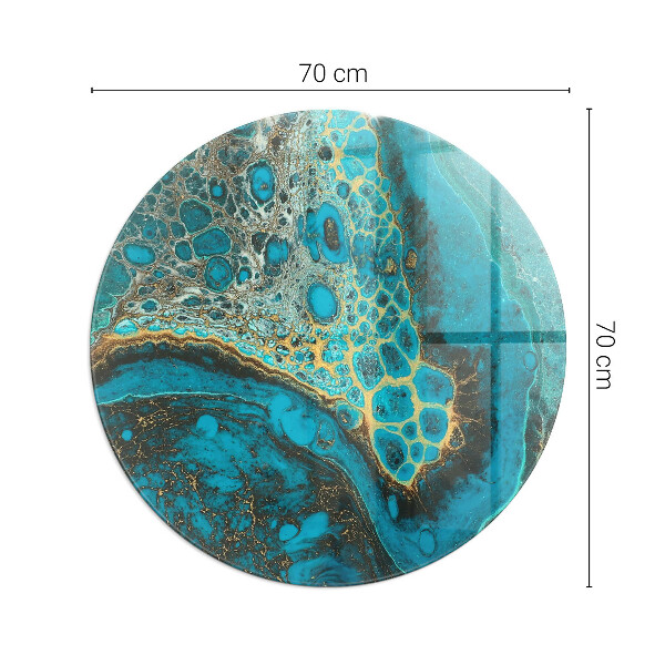 Ronde vitre sous poêle à bois motif organique abstrait