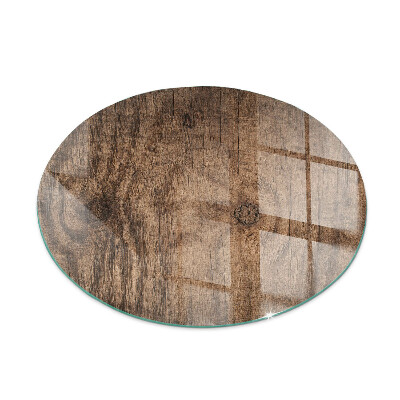 Ronde vitre sous poêle à bois Motif bois naturel