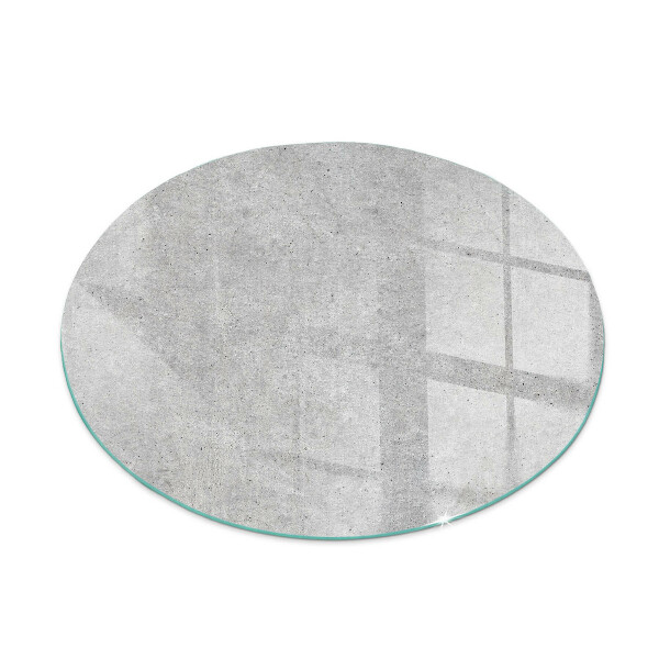 Ronde plaque de verre pour cheminée texture du béton brut