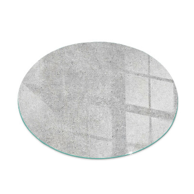 Ronde plaque de verre pour cheminée texture du béton brut
