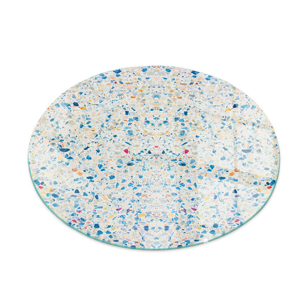 Ronde verre sous poêle à bois Motif de texture abstrait