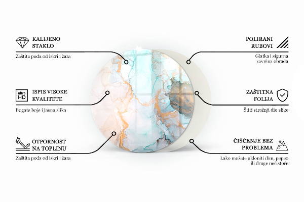 Ronde verre sous poêle à bois Boîte en bois découpé