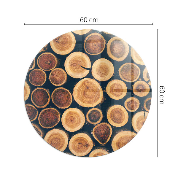 Ronde verre sous poêle à bois Boîte en bois découpé