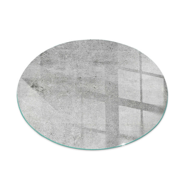 Ronde plaque de verre pour cheminée texture du béton brut