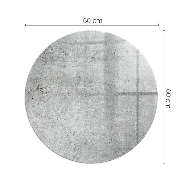 Ronde plaque de verre pour cheminée texture du béton brut