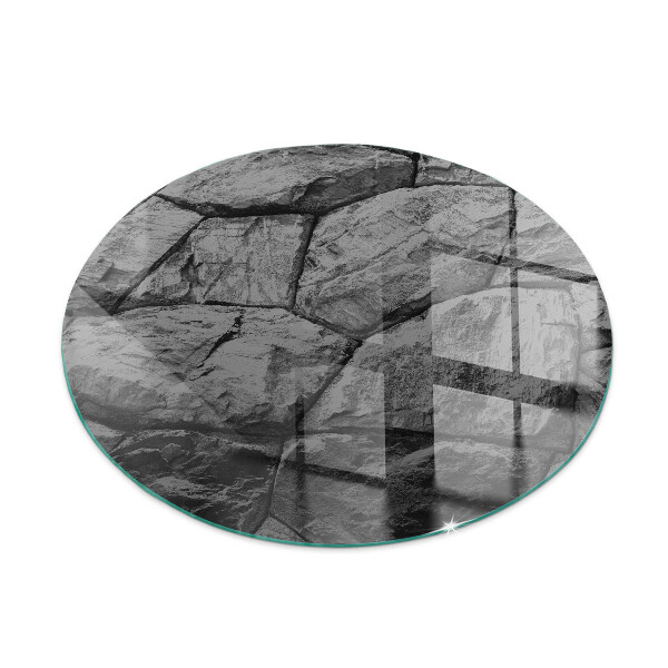 Ronde plaque de verre pour cheminée Motif de pierre naturelle