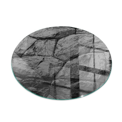 Ronde plaque de verre pour cheminée Motif de pierre naturelle