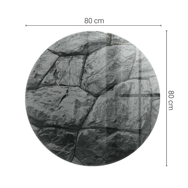 Ronde plaque de verre pour cheminée Motif de pierre naturelle