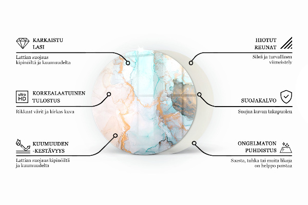 Ronde vitre sous poêle à bois Motif de pierre avec particules