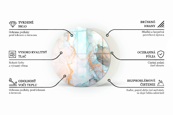 Ronde verre sous poêle à bois Couleur Bleu foncé
