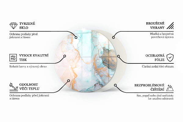 Ronde verre sous poêle à bois Couleur grise