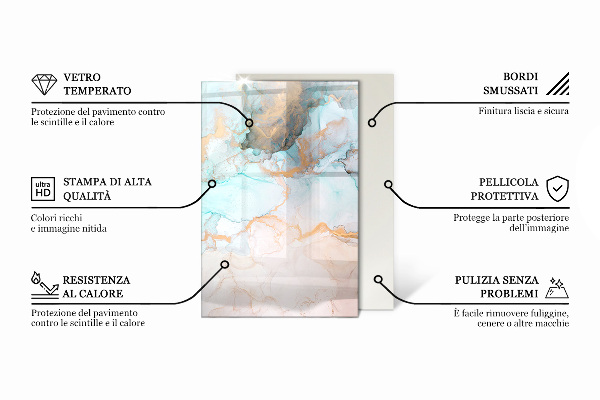Rectangulaire plaque verre pour poêle texture de pierre naturelle