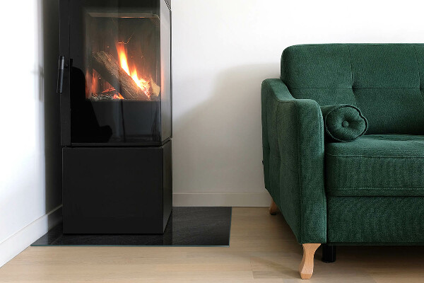 Rectangulaire plaque verre pour poêle texture de pierre naturelle