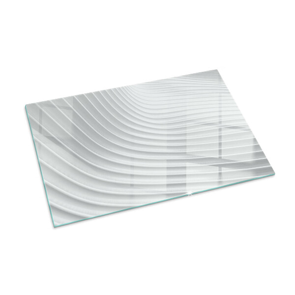 Rectangulaire plaque verre pour poêle Vagues de lignes délicates