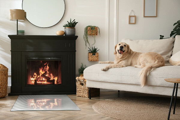 Rectangulaire plaque verre pour poêle Vagues de lignes délicates