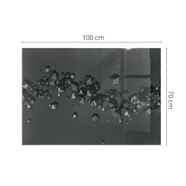 Rectangulaire plaque de sol en verre pour poêle nuage abstrait de solides