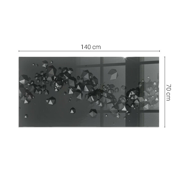 Rectangulaire plaque de sol en verre pour poêle nuage abstrait de solides