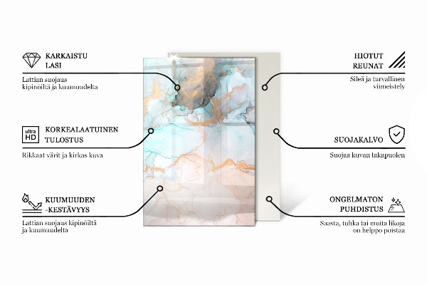 Rectangulaire plaque de sol en verre pour poêle nuage abstrait de solides