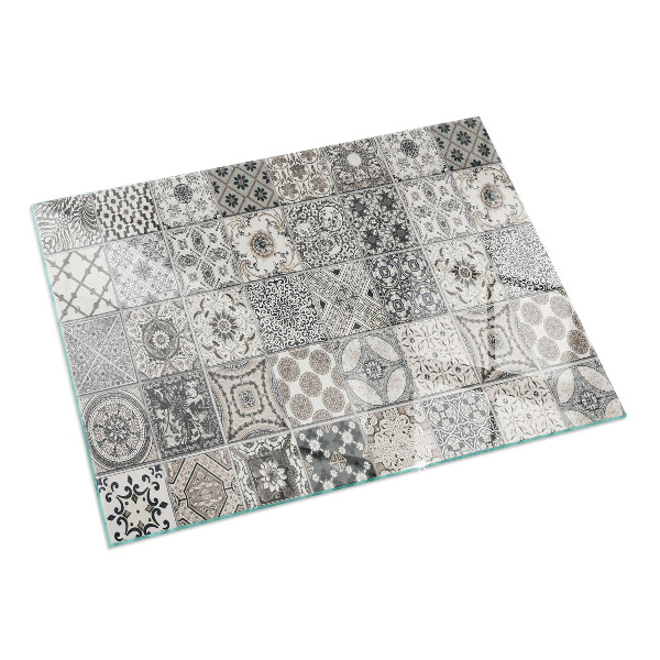 Rectangulaire plaque protection sol devant cheminée en verre Motifs de carreaux décoratifs