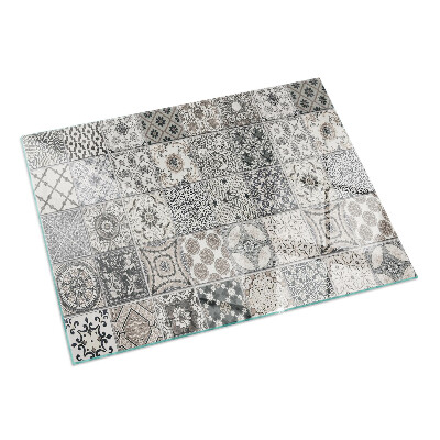 Rectangulaire plaque protection sol devant cheminée en verre Motifs de carreaux décoratifs