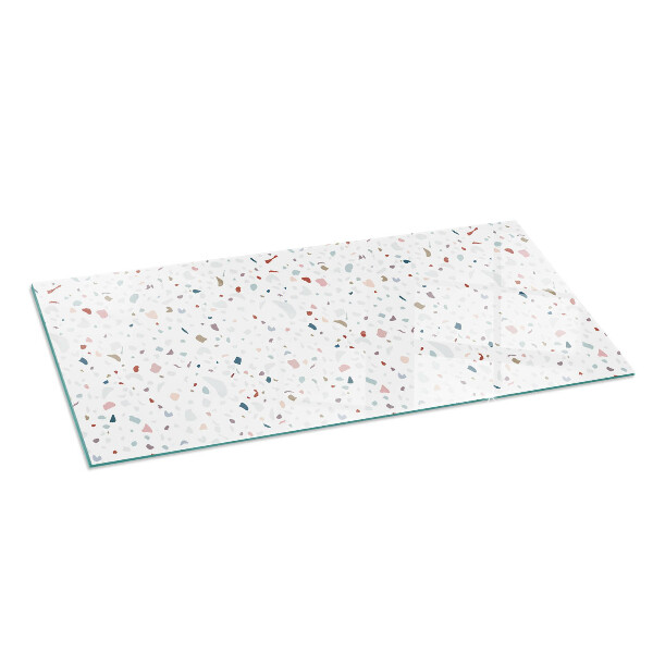 Rectangulaire plaque verre pour poêle Motif avec de petites formes