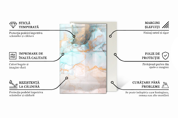 Rectangulaire plaque verre pour poêle Motif avec de petites formes