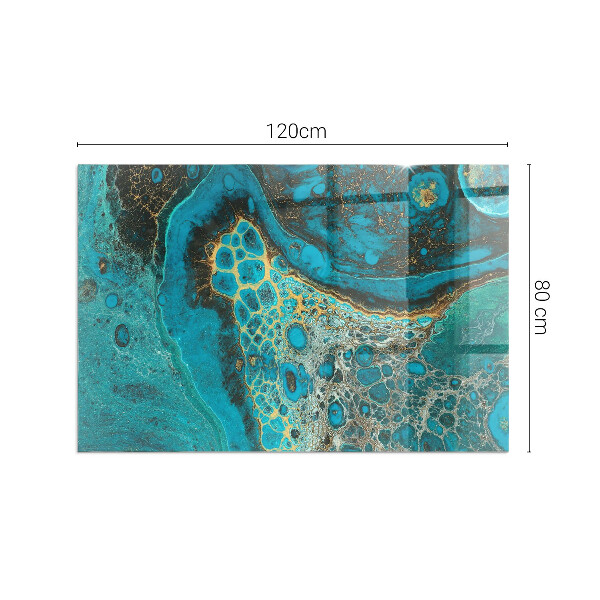 Rectangulaire plaque protection sol devant cheminée en verre motif organique abstrait