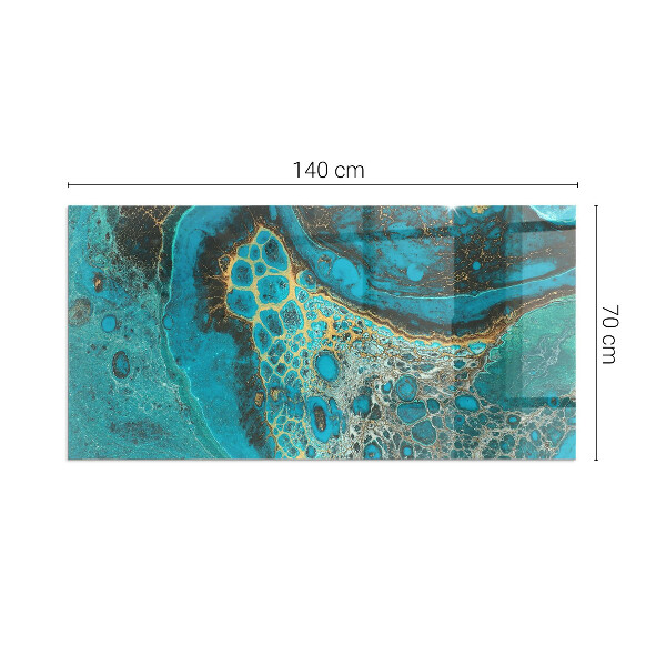 Rectangulaire plaque protection sol devant cheminée en verre motif organique abstrait