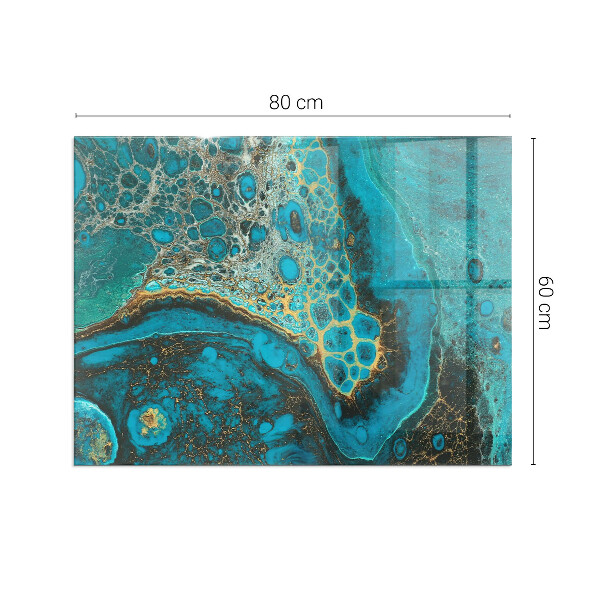 Rectangulaire plaque protection sol devant cheminée en verre motif organique abstrait