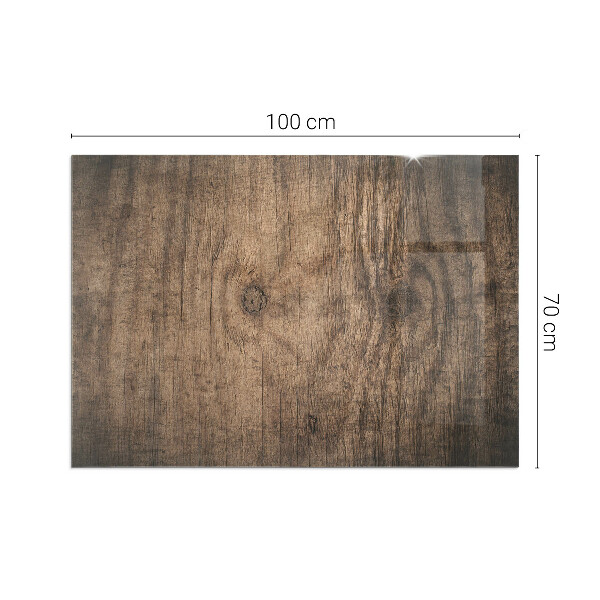 Rectangulaire plaque protection sol devant cheminée en verre Motif bois naturel