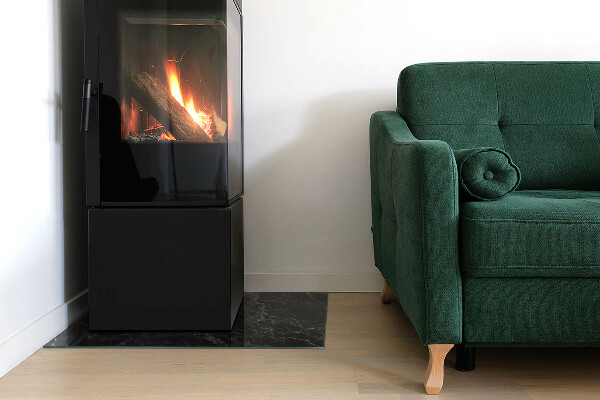 Rectangulaire plaque protection sol devant cheminée en verre Motif marbre élégant