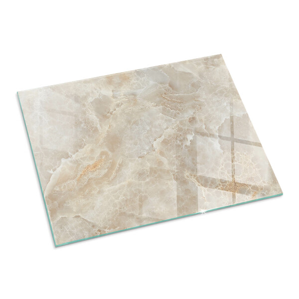 Rectangulaire plaque verre pour poêle Motif de pierre naturelle