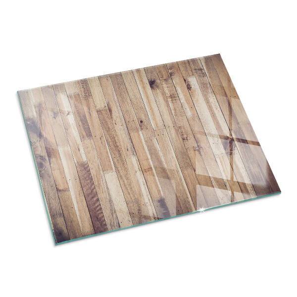 Rectangulaire plaque verre pour poêle Planche en bois dans l'agencement