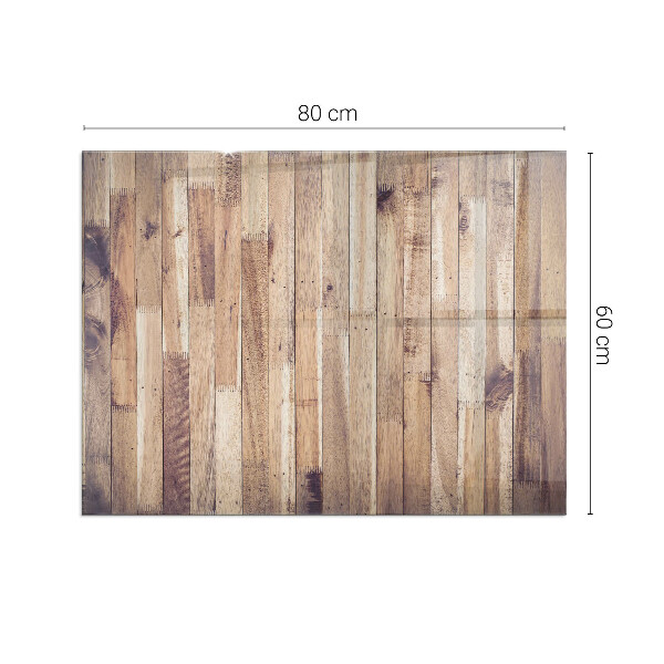 Rectangulaire plaque verre pour poêle Planche en bois dans l'agencement