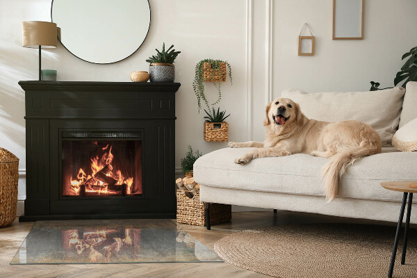 Rectangulaire plaque de sol en verre pour poêle Motif de texture abstrait