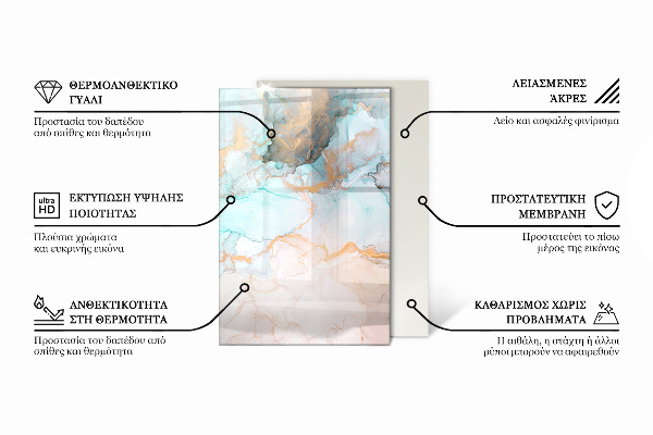 Rectangulaire plaque de sol en verre pour poêle Motif de texture abstrait