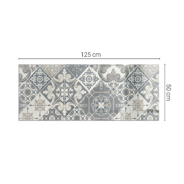 Rectangulaire plaque verre pour poêle motif de mosaïque décoratif