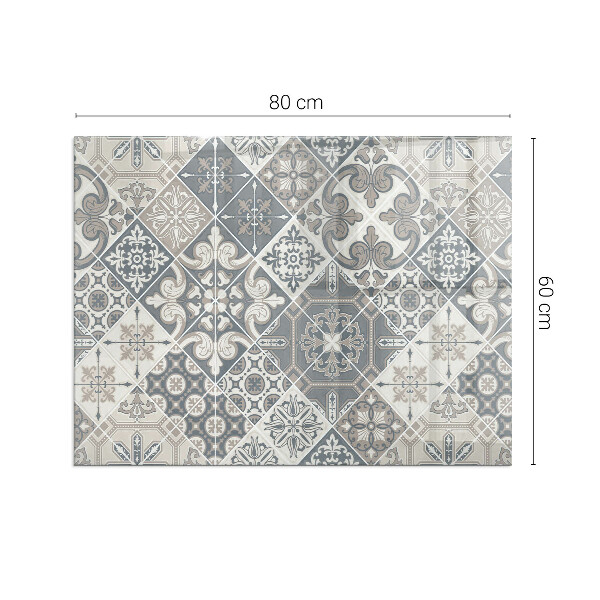 Rectangulaire plaque verre pour poêle motif de mosaïque décoratif