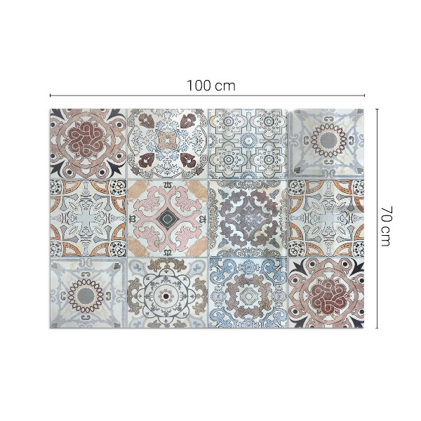Rectangulaire plaque verre pour poêle Motifs de mosaïque en carreaux