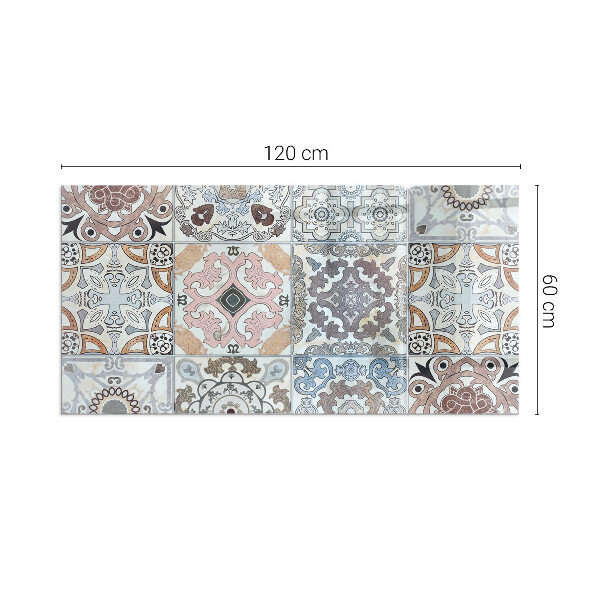 Rectangulaire plaque verre pour poêle Motifs de mosaïque en carreaux