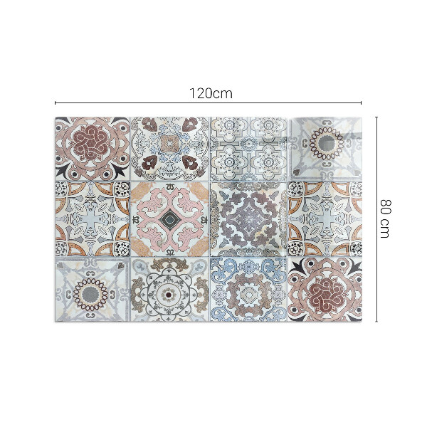 Rectangulaire plaque verre pour poêle Motifs de mosaïque en carreaux