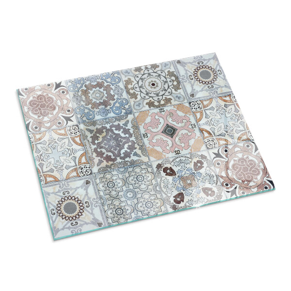 Rectangulaire plaque verre pour poêle Motifs de mosaïque en carreaux