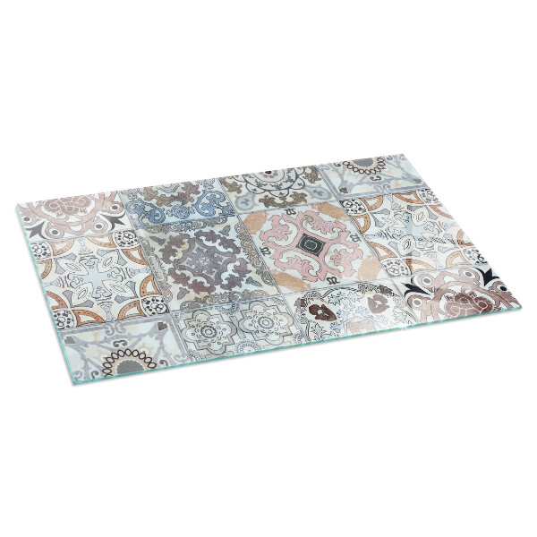 Rectangulaire plaque verre pour poêle Motifs de mosaïque en carreaux