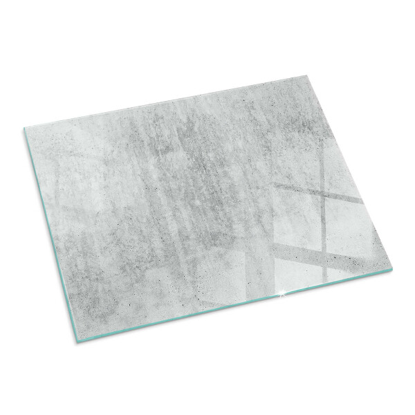 Rectangulaire plaque protection sol devant cheminée en verre texture du béton brut