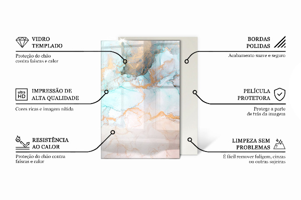 Rectangulaire plaque protection sol devant cheminée en verre texture de surface de la pierre