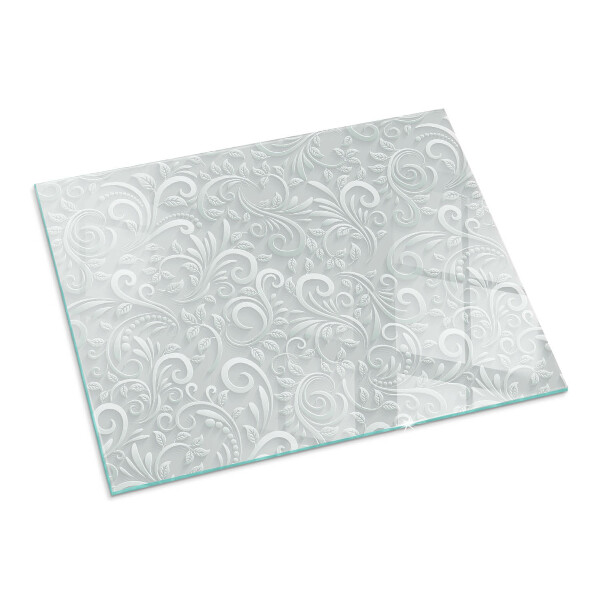 Rectangulaire plaque de sol en verre pour poêle Motif végétal élégant