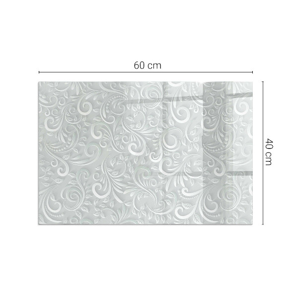 Rectangulaire plaque de sol en verre pour poêle Motif végétal élégant