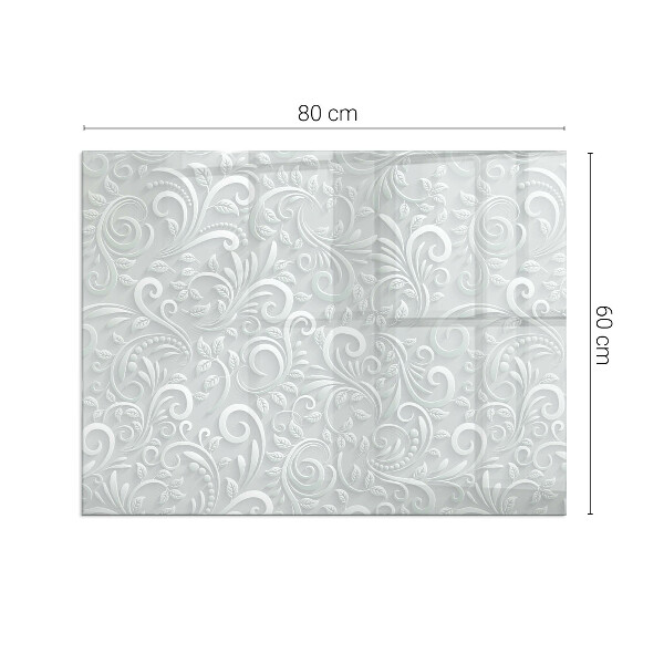 Rectangulaire plaque de sol en verre pour poêle Motif végétal élégant